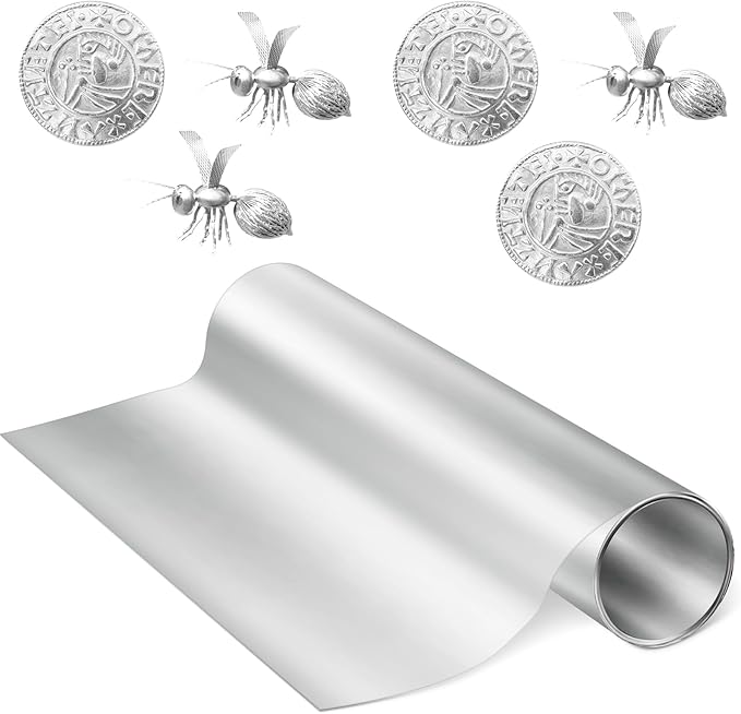 Yaocom 1 Roll Aluminum Metal Crafts DIY Foil 12 Inch x 40 ft x 0.1 mm Thick for Art Project Aluminum Flashing Roll Wide Sheet Multipurpose Metal Sheets for DIY and Crafting Projects (Silver)