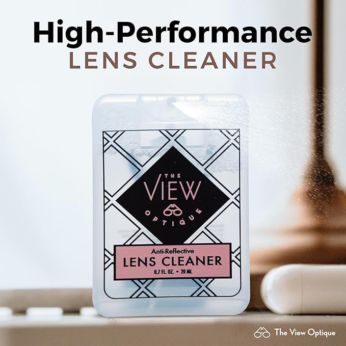 Anti-Reflective Safe lens Cleaner Spray Kit – (1) 0.7oz Glasses Cleaner Spray, (1) Microfiber Cloth for Eyeglasses, Sunglasses, Lenses, Screens and Camera Cleaning Kit (2 Piece Set)