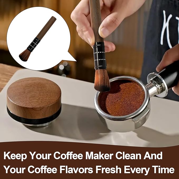 JEPELUS Coffee Grinder Brush, Barista Tools Wooden Espresso Machine Cleaner Brush, Coffee Cleaning Tool Pot Portafilter Milk Frother Dusting Accessories Home Kitchen Bar Gadgets
