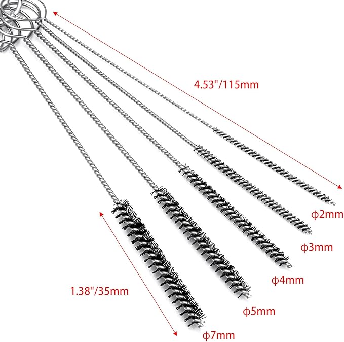 6 Set Carburetor Carbon Dirt Jet Remove Cleaner 30 Cleaning Needles + 15 Nylon Brushes + 3 Wrench + 39 Cleaning Wires Set Carb Cleaning Kit for Motorcycle ATV Moped Welder Carb Chainsaw Spray Guns