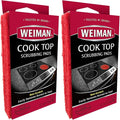 Weiman Cook Top Scrubbing Pads – Gently Clean and Remove Burned-on Food from All Smooth Top and Glass Cooktop Ranges, 3 reusable pads (Pack of 2)