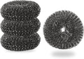 Heavy-Duty Stainless Steel Wool Barbecue Grill Cleaning Scrubber Pads, Replacement Steel Wool Brush Head for Grill Brush, 4 Pack