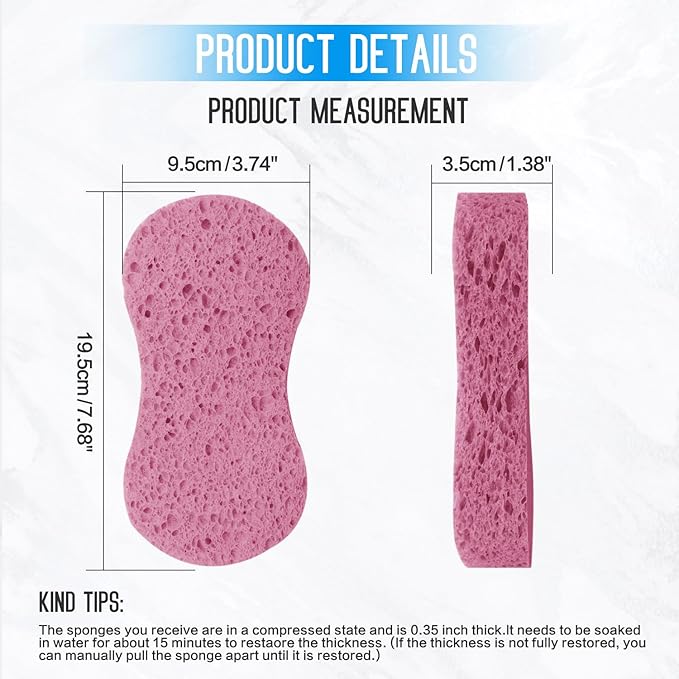 3PCS Car Wash Sponge, Heavy Duty Car Sponges for Washing, Car Accessories Large Sponges for Cleaning, Automotive Cleaning Supplies, Eco Friendly Sponge (7.68 x 3.74 x 1.38 Inch), Pink