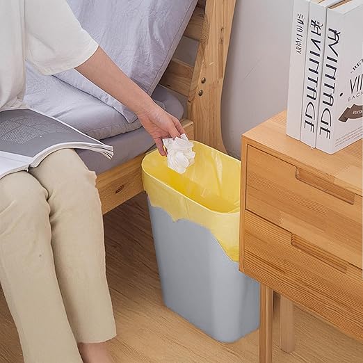 Hand Trash Can - Small Waste basketbin - 1.8 Gallon- for Office,Home,Bathroom,Kitchen - Grey
