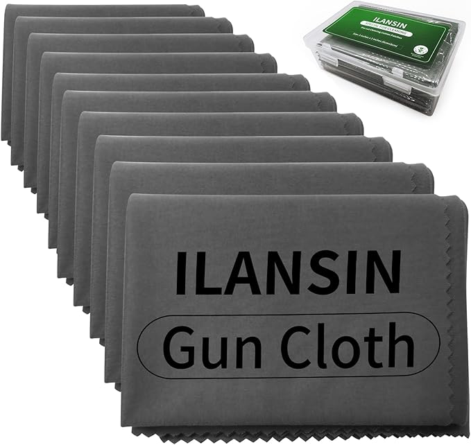 10/6Pack Technology Microfiber Black/Gray Gun Cleaning Cloth-Large Size-Lint Free-Reusable Cleaning pad for All Firearm-Each Pack is Individually Packaged-Gun Cleaning Supplies Store