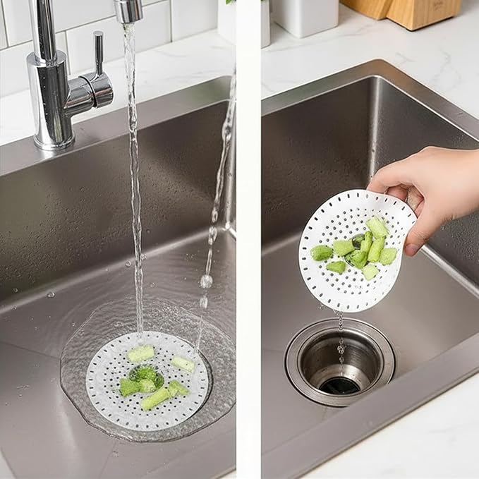 Shower Drain Hair Catcher, Premium Silicone Drain Protector & Shower Drain Cover for Regular Drains of Shower Room, Bathroom, White