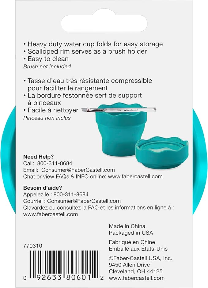 Faber-Castell Collapsible Water Cup - Reusable Artist Water Cup for Watercolor and Paint