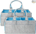 Mr. Pen- Baby Diaper Caddy Organizer, 2 Pack, Blue Inside, Large Baby Caddy Organizer with Handle, Collapsible & Portable
