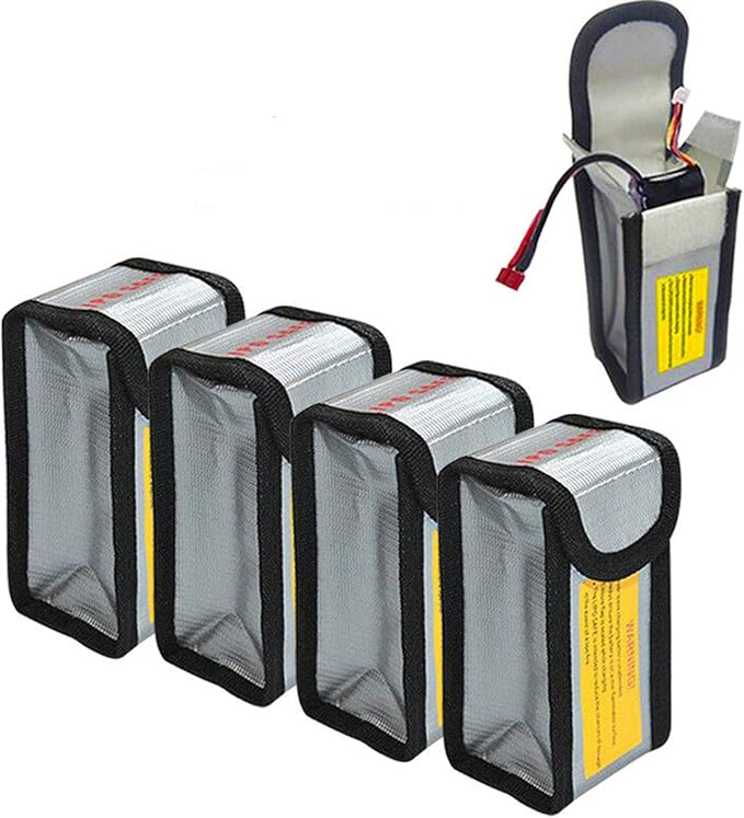 4pcs Lipo Battery Fireproof Explosion proof Bag Storage Guard Safe Pouch 125mm