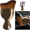 Ziciner Car Detailing Brush, Curved Soft Bristles Auto Removal Dust Collectors, Universal Vehicle Dashboard, Air Conditioner Vents etc Interior Cleaning Tool Accessory (Rose Golden)