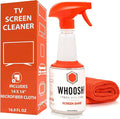 WHOOSH! Pro 16.9 fl oz Refillable TV Screen Cleaner & Microfiber Cloth - Streak-Free Cleaner for Flat Screens, OLED, LCD, Smart TV, Monitors - Non-Toxic, Odorless - Electronics Cleaning Kit