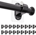 ANDGOO 18 Pack No Drill Curtain Rod Brackets, Renter Friendly Self Adhesive Curtain Rod Holders, Heavy Duty No Drilling Curtain Rod Hooks for Apartment Bedroom Bathroom Dorm Classroom Kitchen (Black)