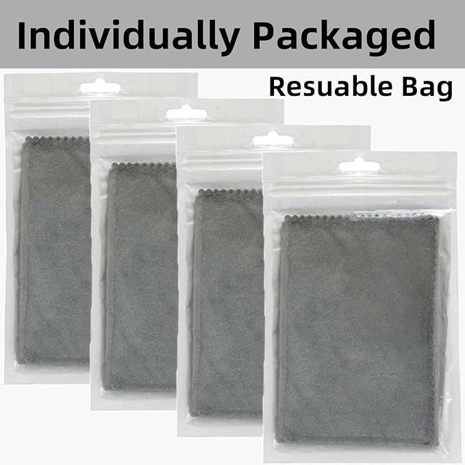 4 Pack Microfiber Silicone Gun Cleaning Cloth, 12"x12" Lint Free Gun Cleaning Rags