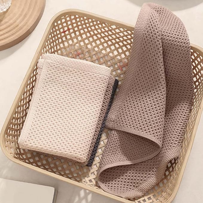 100% Cotton Kitchen Dish Towels, 12x12 Inch, 8-Pack, Super Absorbent & Reusable, Quick-Dry & Lint-Free, Ideal for Kitchen, Glass, Car, and Household Cleaning