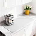 Dish Drying Mat Super Absorbent – 17" x 31" Coffee Mat for Countertops – Non-Slip Drying Mat for Kitchen Counter – Easy to Clean Water Absorbent Mat – XLarge Dish Drying Mats (Lite Gray)