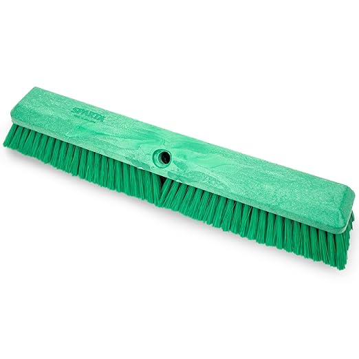 SPARTA 41890EC09 Omni Sweep Plastic Push Broom Head, Heavy Duty, Industrial Broom With Color Code System For Outdoor, Indoor, Garage, Concrete, Patio, Kitchen, Bathroom, 18 Inches, Green