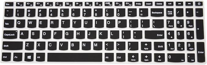 Black Ultra Thin Silicone Gel Keyboard Cover for Lenovo IdeaPad 510 15.6" Ideapad 110 15.6" Ideapad 310 15.6" Lenovo Flex 4 15.6" Laptop (Please Compare Layout and Model)