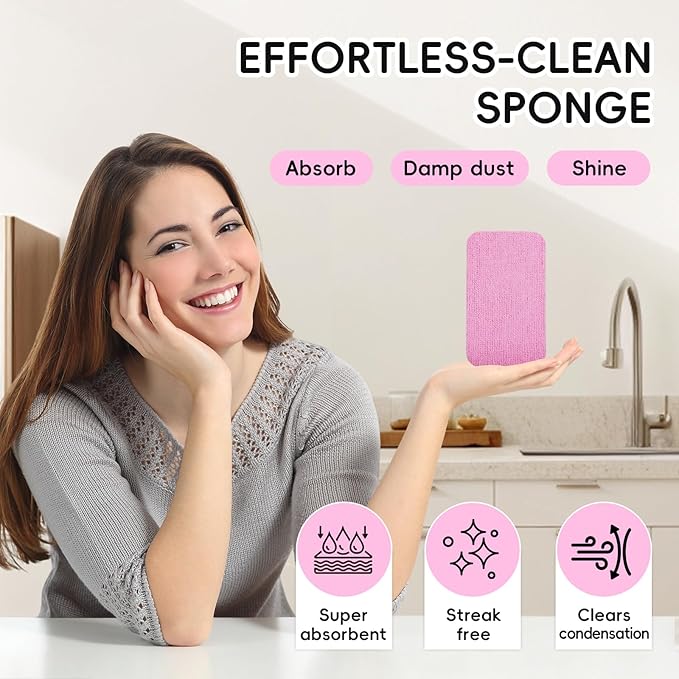 Super Absorbent 12-Layer Microfiber Sponge Block, Tearable for Multiple Uses, Multi-Color Rainbow Design Drip-Free Large Sponges for Home, Kitchen, Bathroom, Damp Dusting & All-Purpose Clean