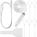 Gisafai 9 Pcs 36 Inch Refrigerator Cleaning Kit Fridge Drain Cleaning Tool Including 1 Syringe Hose 5 Plunger 1 Shovel 1 Long Flexible Refrigerator Scrub Brush for Ice Maker Dispenser