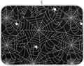 Halloween Spooky Spider Web Dish Drying Mat for Kitchen Happy Halloween Creepy Decoration Microfiber Drying Mats Absorbent Reversible Dish Pad Medium Dish Draining Mat 16x18 inch