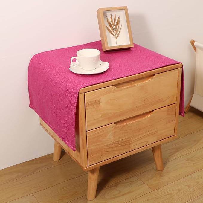 Small Bedside Tablecloth Table Dustcover End Tabletop Home Decoration Fabric Tablecloth Nightstand Table Covering Doilies for Furniture Décor (16×35inch)