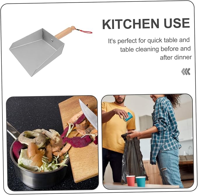 Healifty Stainless Steel Dustpan 8.66 Inch Mini Metal Dust Pan Compact Lightweight Tabletop Dust Pan for Kitchen and Home Cleaning
