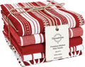 Assorted Kitchen Towels 100% Cotton Large 16x26 Inch Set of 5 - Soft Highly Absorbent Durable Reusable - Perfect for Drying Cleaning Everyday Kitchen Use - Quick Drying Dish Towels Red