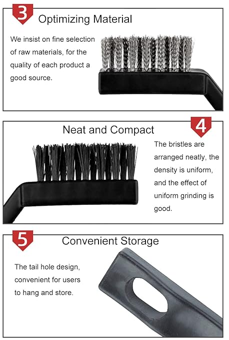 Brass Wire Brush Rust Remover, Small Wire Brush for Cleaning, Paint Stripper for Metal, Wood, Rustoleum Fabric Spray Paint (Brass, Steel, Nylon, 12.00)