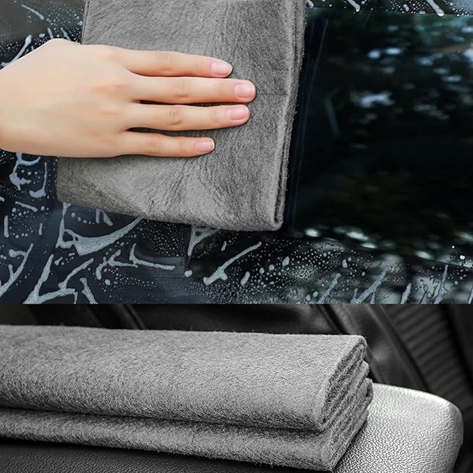 10PCS Thickened Magic Cleaning Cloth,Bsorbent Magic Cleaning Glass Cloth,Reuseable Streak Free Magic Fiber Microfiber Cleaning Cloth for Kitchen, Window, Glass, Cars (Grey)