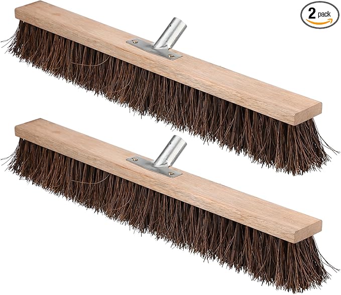 2 Pcs Push Broom Head Replacement Large Outdoor Heavy Duty Push Broom for Garage Driveway Cleaning, Farmhouse Animals Sheep Cow Back Scratcher(24 x 4 Inch)