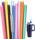 Dakoufish Replacement Straw for Stanley|Owala|Simple Modern 40oz 30oz Tumbler,10 Pack 12 Inch Reusable Straws With Cleaning Brush for Stanley Cup Accessorie,BPA Free,Dishwasher Safe (Mix Color)