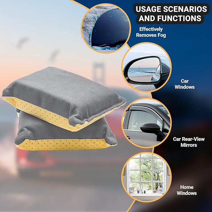 2-Pack Sponge - Window Cleaner Tool for Car Windshield, Mirrors, Glass - Non-Scratch, Super Absorbent Window Cleaning Sponges - Car Cleaning Supplies