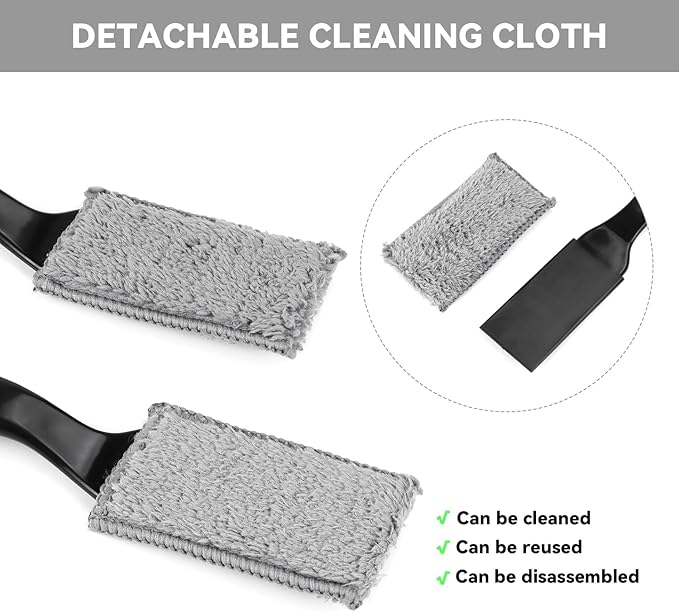 2 PCS Double Head Brush, 2-in-1 Double Head Car Duster Brush for Interior & Exterior Cleaning, Soft Bristles for Dashboard, Air Vents, Screen, and More