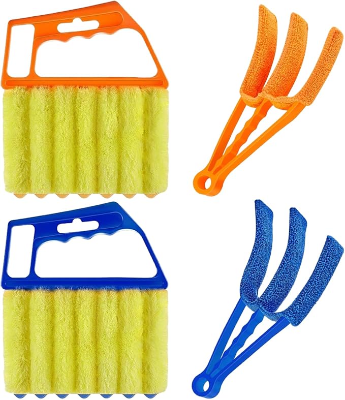 Blind Cleaner Duster Tool, Blinds Cleaner Tool, Extra Washable Blind Duster Sleeve - Microfiber Louver Cleaning Tool for Vents, Air Vent Cleaner and Dusting (4-Pack)