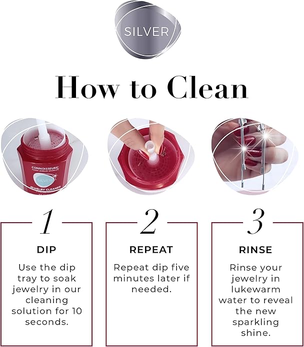CONNOISSEURS Premium Edition Jewelry Cleaner, Value Size 9.6oz - Pick from Fine, Silver or Delicate Jewelry Cleaner