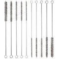 10 Pcs Wire Tube Brushes Bulk for Cleaning Pipe Tube Brass Stainless Steel Round Wire Brush for Auto Parts Christmas, Bottles, Tubes, 5 Sizes (Silver)