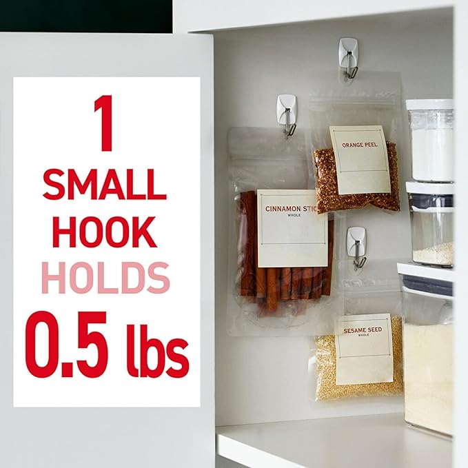 Command Small Wire Toggle Hooks, 4 Hooks and 5 Strips, Damage-Free Hanging Wall Hook with Adhesive, No Tools Required, Great for Home, Kitchen, and Office Organization, Holds up to 0.5 lb