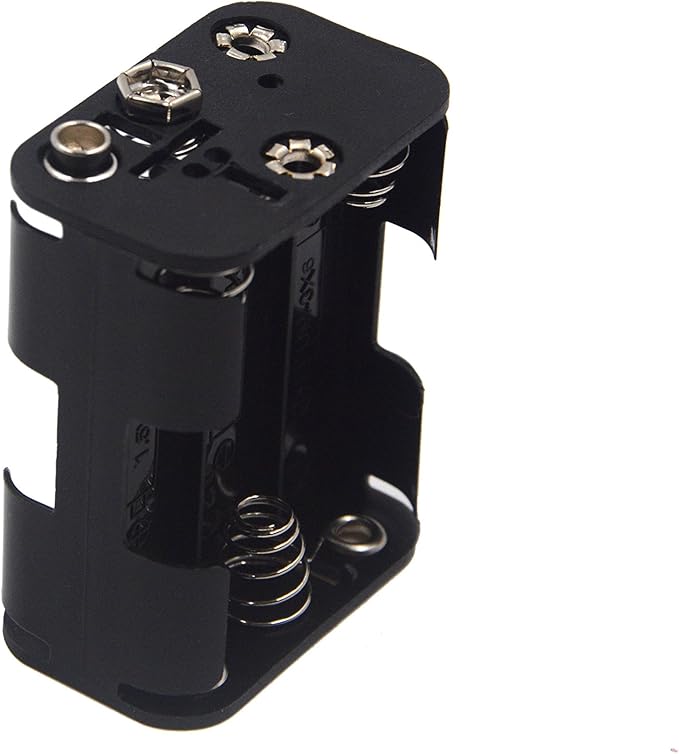 3 Pcs 6 x 1.5V (9V) AA Battery Holder Leads with 3 Pcs 9V I Type Snap Connector Plastic Housing Two Layers Battery Case