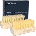 Portable Shoe Cleaning Brush Set of 2 Brushes with Soft and Stiff Bristles, Premium Sneaker Cleaner Brushes for Leather, Suede, Canvas, Textile, Bags and Accessories.