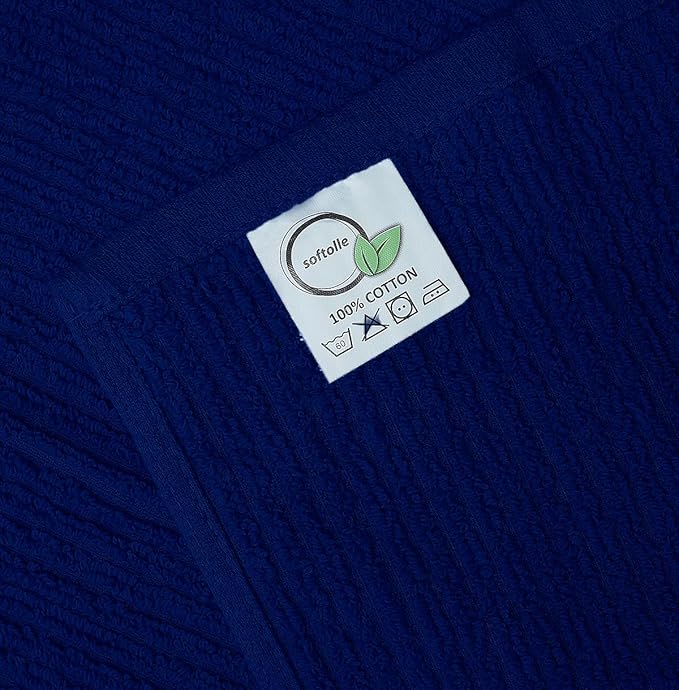 Softolle Bar Mop Towels, Pack of 12-16x19 Inches - 100% Cotton Super Absorbent Towels, Multi-Purpose for Home and Bar Cleaning (Royal Blue)
