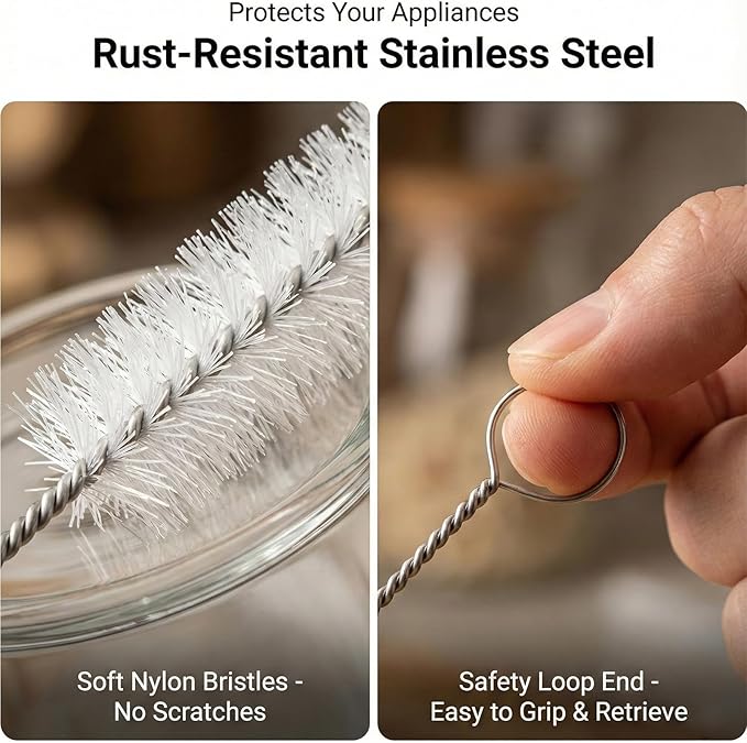 4 Pcs Straw Cleaner Brush Extra Long, 39.4 Inches Wire Tube Brushes with Soft Nylon Bristles Head, Wire Brush Pipe Cleaning Brushes for Feeding Tubes Bottles Straw (White)