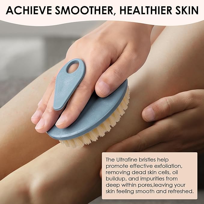 INNERNEED PP Shower Brush Body Exfoliating Scrubber, for Deep Clean Body Wash, Cellulite Treatment, Lymphatic Drainage and Blood Circulation Improvement (Pack of 2)