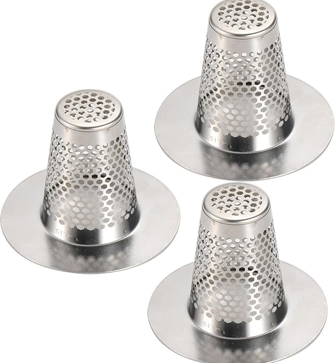 Bathroom Sink Drain Strainers for 1.1"-1.25" Depth Than 1.6" Drain Hole Catcher for Bathroom Sink,Laundry, Utility, RV Sink.Small Conical Bathroom Sink Strainer Basket