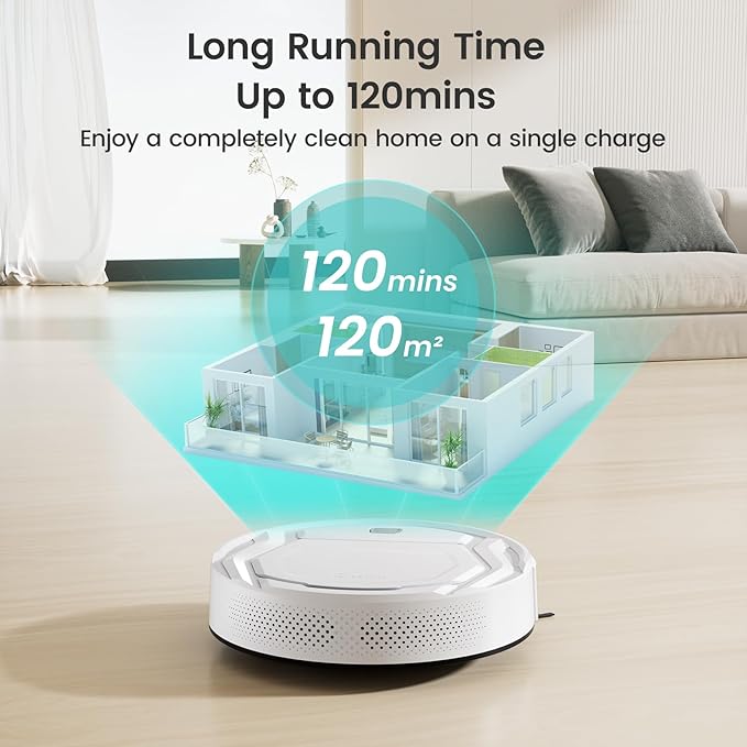 Lefant Robot Vacuums, 2200Pa Strong Suction, 120 Min Runtime
