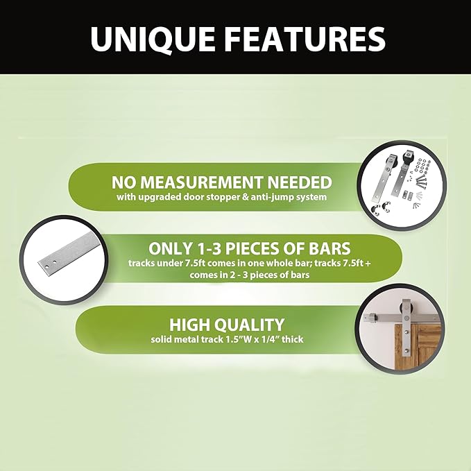 Homacer Brushed Nickel Non-Bypass Sliding Barn Door Hardware Kit, for Two/Double Doors, 11ft Long Flat Track, Classic Design Roller, Heavy Duty, for Interior Use Only（Doors Not Included）