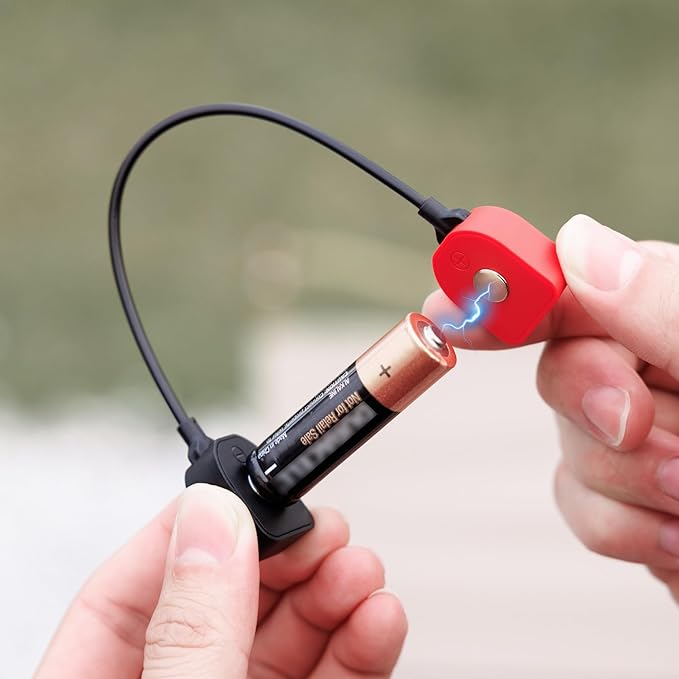 Portable Magnetic Battery Tester for AA AAA C CR2032, Compact Universal Battery Checker with 3 Indicator Lights for CR2025 CR2450 LR44 Double Triple A D 1.5V 3V 3.7V Button Coin Cell Household Battery