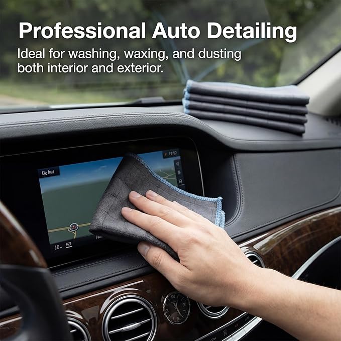 Microfiber Magic Cleaning Cloth, 3 Pcs 12" x 12" Window Glass Cleaning Cloth Lint Free Quickly Clean Windows, Glasses, Windshields, Mirrors, Car for Home Kitchen Bathroom