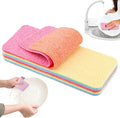 12 Layer Super Microfiber Sponge, Rainbow Multi-Layered Tear-Off Rags, Quick Drying Cellulose Sponges for Cleans Kitchen, Bathroom & More, Durable, Reusable