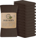 Softolle Bar Mop Towels, Pack of 12-16x19 Inches - 100% Cotton Super Absorbent Towels, Multi-Purpose for Home and Bar Cleaning (Brown)