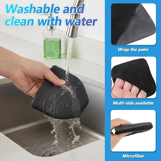 2Pcs Car Touch Screen Cleaner Cloth,Square Triangle Microfiber Car Screens Cleaners,Black Auto Screen Cleaning Pad Cars Interior Cleaner Wipes for Vehicle Dashboard LCD Display
